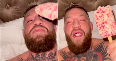 Conor McGregor sparks concern with video of himself eating ice cream in bed
