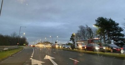 Car and tanker crash on busy Scots road as police race to scene in heavy traffic