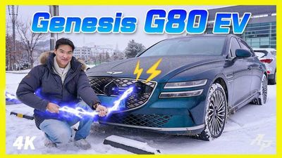 Asian Petrolhead Takes Genesis G80 Electric Sedan Out In The Snow