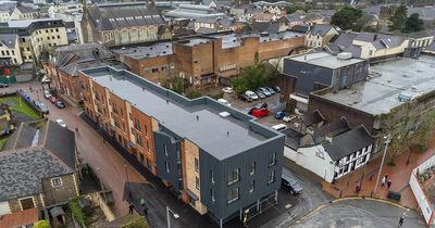 New housing and retail development in the centre of Neath completed