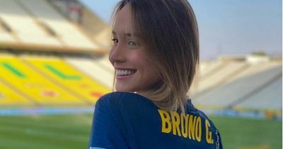 Bruno Guimarães' football fan girlfriend Ana Lídia Martins cheers him on in Brazil after NUFC move