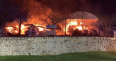 Firefighters spend hours tackling huge blaze at Northumberland hay shed