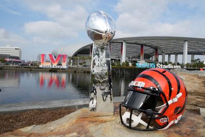 Look: First glance at Bengals end zone in Super Bowl LVI