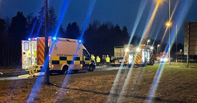 Man seriously injured in hospital after Falkirk horror crash as police close road