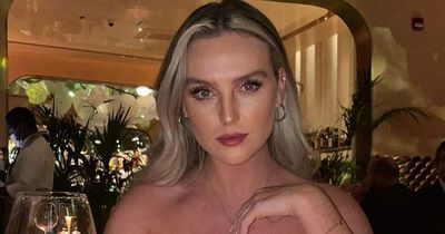 Perrie Edwards laughs off date night blunder as she spills food down strapless dress