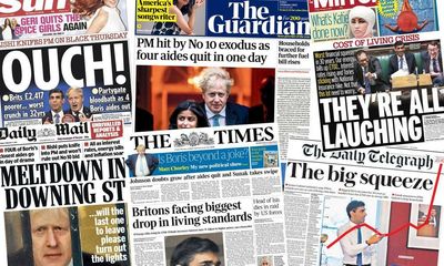 ‘Meltdown in Downing Street’: front pages batter Johnson after ‘Black Thursday’