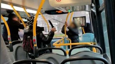 Shock video shows boys in knife fight on rush-hour London bus