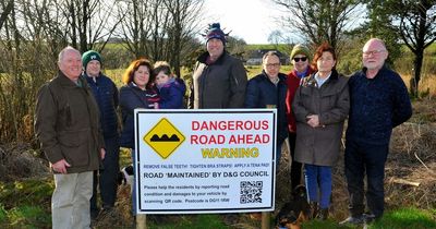 Victory for Dumfries and Galloway residents who made own sign highlighting pothole plagued road