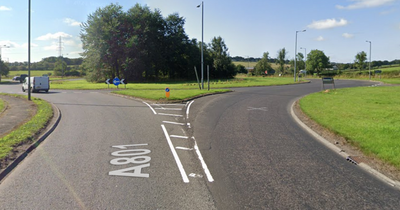 Woman rushed to hospital after smash on busy Falkirk road