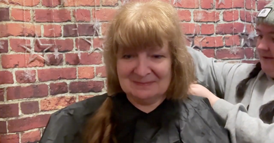 Janey Godley chops hair with help of daughter in emotional video as she undergoes chemo