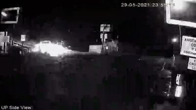 VIDEO: Sparks Fly As Drunken Driver Turns Onto Live Rail Line