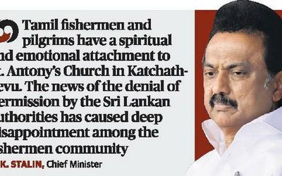 Help Tamil Nadu fishers attend Katchatheevu festival, CM Stalin urges EAM S. Jaishankar