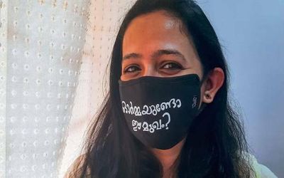 Sreeja Sreedharan makes masks with catchy one-liners and dialogues from Malayalam films