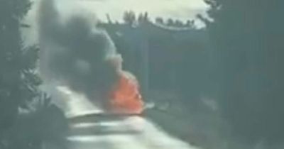Vehicle bursts into flames near Scots farm as emergency services race to scene