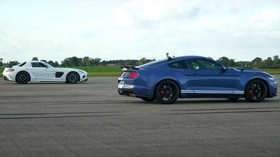 Can A Shelby GT500 Beat An Aging AMG SLS Black Series In A Drag Race?
