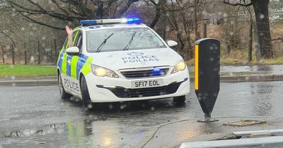 Paisley road reopens after car comes off road landing in bushes