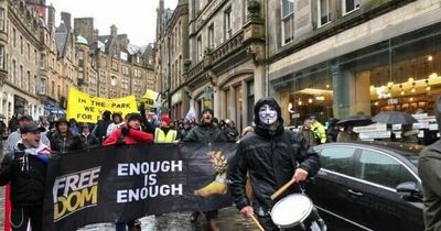 Watch as hundreds descend on Edinburgh's Royal Mile as part of freedom march