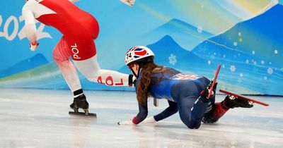 Heartbreak for Team GB’s Kathryn Thomson as she crashes on first corner at Beijing 2022