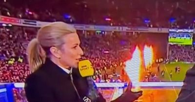 BBC Presenter in Edinburgh with 'fire hands' during Scotland v England coverage