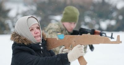 Gran, 59, trains with army in Ukraine as country prepares for Russian invasion