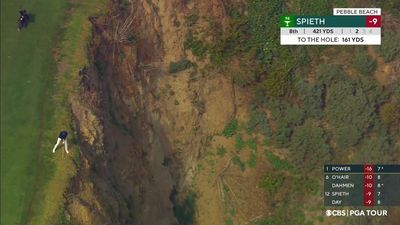 Jordan Spieth attempted a terrifying shot near a cliff edge at Pebble Beach