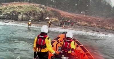 Dramatic moment group rescued from Scots island as mercy crews scramble to scene