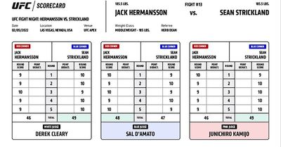 48-47 Hermansson: The UFC Fight Night 200 scorecard that gave Strickland an odd split decision
