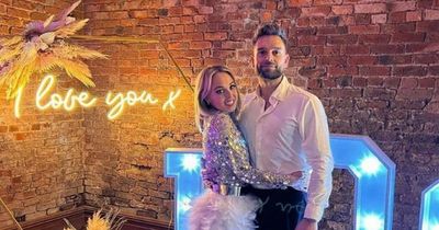 Hollyoaks star Jorgie Porter receives a sweet surprise at her engagement party