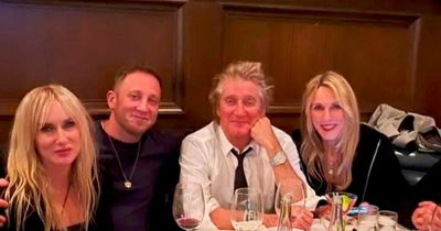 Rod Stewart beams as he reunites with ex-wife Alana at daughter's engagement party