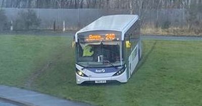 Glasgow bus driver forced to go off road after 'technical malfunction'