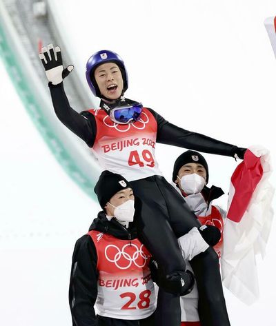 Kobayashi flies to gold in normal hill ski jump
