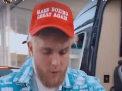 Jake Paul wears ‘Make Boxing Great Again’ hat as he arrives in UK for Taylor vs Serrano press conference