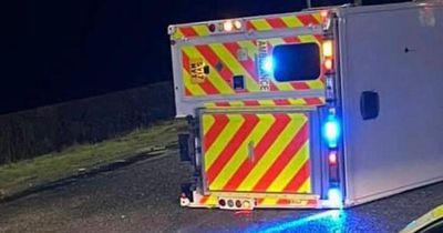 Ambulance overturns on Ayrshire road while racing to emergency call