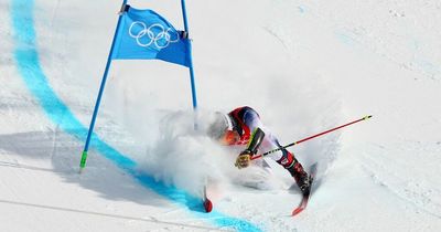 US skier Nina O'Brien suffers horror crash after colliding with gate at Winter Olympics