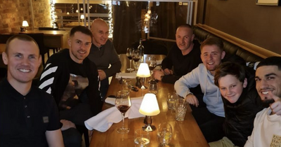 Rangers stars Aaron Ramsey and Leon Balogun join Kenny Miller to toast Rangers win over Hearts