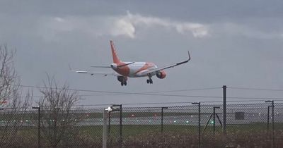 Nail-biting moment plane rocks side-to-side while landing in ferocious winds