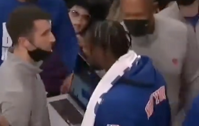 Julius Randle swatted a Knicks staffer’s laptop in a heated courtside exchange