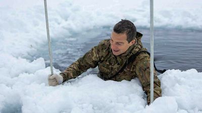 Bear Grylls Takes Part In Ice-Breaking Drill With Royal Marines In Arctic Norway