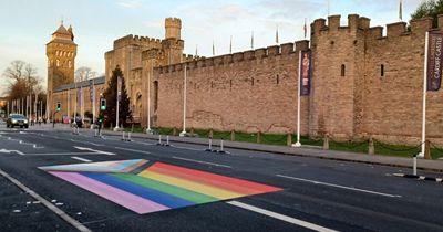 Huge artwork painted on Cardiff's Castle Street to celebrate LGBT+ history