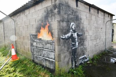 Banksy’s ‘Season’s Greetings’ to leave Wales after vandals attack artwork