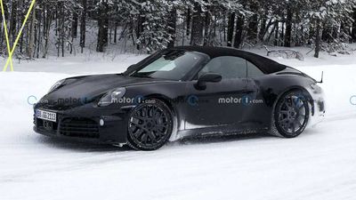 Porsche 911 Cabrio Facelift Spied Playing Snowy Games