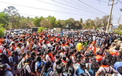 Violence in Karnataka colleges as dress code row intensifies