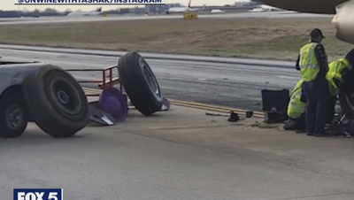 ‘When I saw the flight attendants panicking, that’s when I panicked’: Plane bursts tire on Atlanta landing