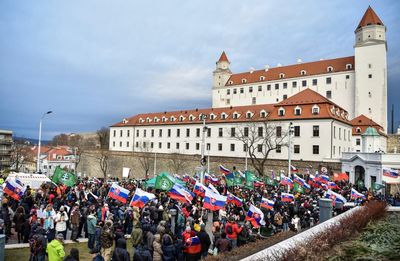 Slovaks protest defense treaty with US as lawmakers debate
