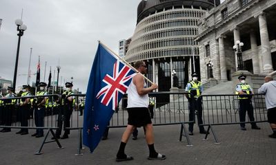 ‘We stand with Ottawa’: muddled messages and fraying consensus at New Zealand’s anti-vax protest