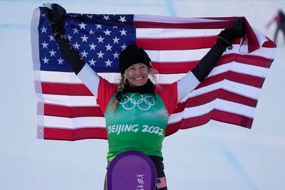 Jacobellis earns 1st US gold at Olympics in snowboardcross