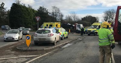 Lisburn crash: Six casualties reported after three-vehicle collision at Old Ballynahinch Road