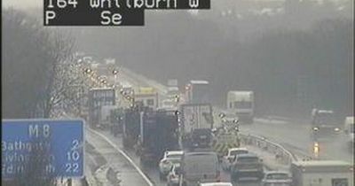 West Lothian jackknifed lorry on M8 triggers huge rush hour tailbacks for drivers