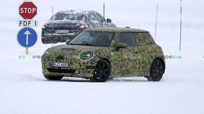 Next Mini Cooper Electric Spied Winter Testing Under Camouflage