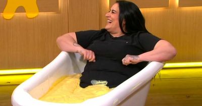 This Morning guest bathes in tub of custard after conquering 43-year phobia